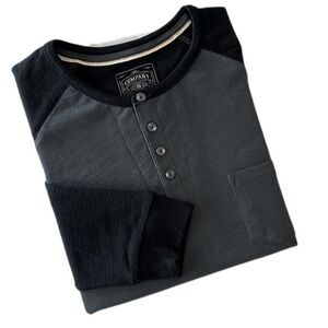 Company 81‎ Charcoal & Grey 4 Button Long Sleeves Shirt Sz XL